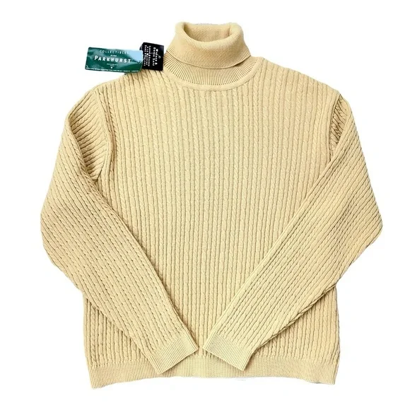 Parkhurst 100% Cotton Turtleneck Sweater, Cornstalk Yellow, Women’s XL - Picture 2 of 9